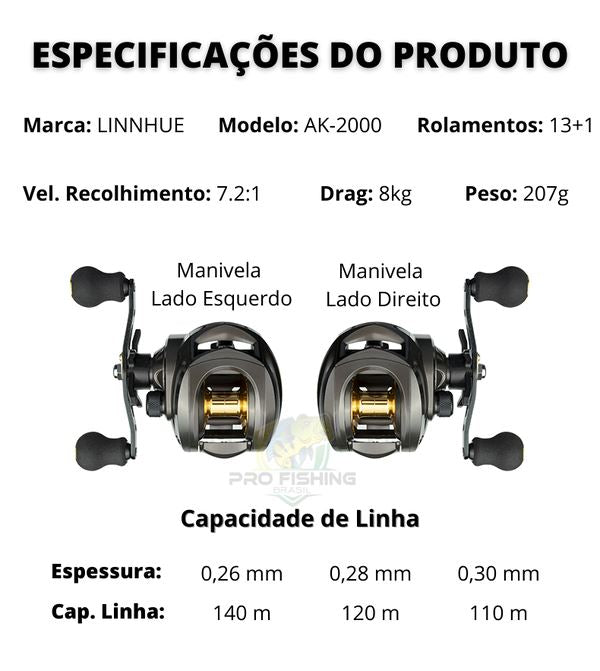 Nova Carretilha Premium LURE PRO AK-2000 AIR1401